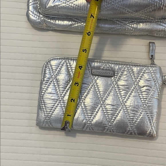Baggallini Shimmering Silver Quilted Crossbody Bag - Picture 12 of 12